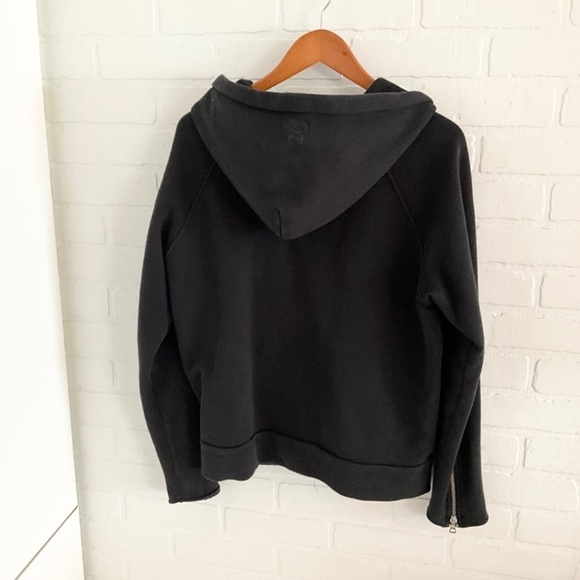 Aritzia TNA Hoodie Perfecto Cotton French Terry Black Silver Zip Pockets Women M - Picture 8 of 14